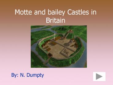Motte and bailey Castles in Britain