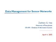 Data Management for Sensor Networks