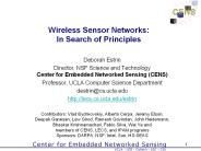 Wireless Sensor Networks: In Search of Principles