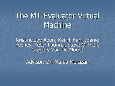 The MTEvaluator Virtual Machine