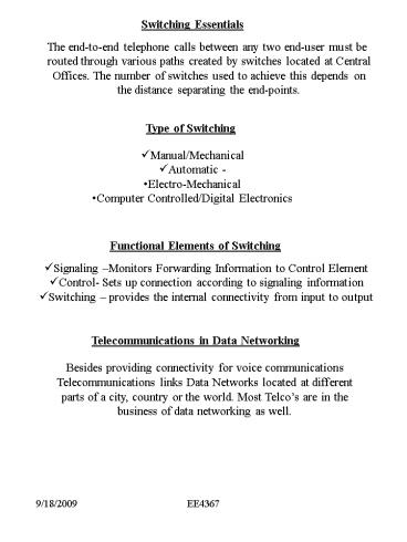 Switching Essentials