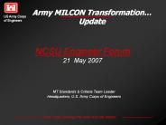 Army MILCON Transformation