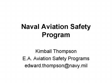 Naval Aviation Safety Program