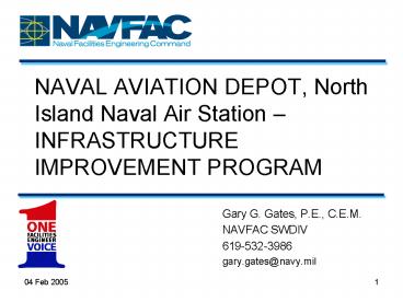 Navpto NAVAL AVIATION DEPOT, North Island Naval Air Station INFRASTRUCTURE ...