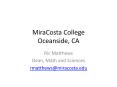 MiraCosta College Oceanside, CA PowerPoint PPT Presentation