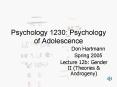 Psychology 1230: Psychology of Adolescence PowerPoint PPT Presentation
