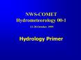 NWSCOMET Hydrometeorology 001 1328 October, 1999 PowerPoint PPT Presentation