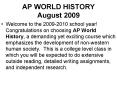 AP WORLD HISTORY August 2009 PowerPoint PPT Presentation