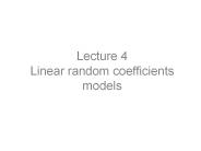 Lecture 4 Linear random coefficients models
