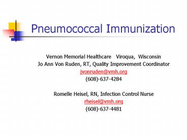 Pneumococcal Immunization