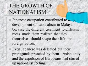 THE GROWTH OF NATIONALISM