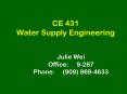 CE 431 Water Supply Engineering PowerPoint PPT Presentation