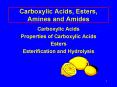 Carboxylic Acids, Esters, Amines and Amides PowerPoint PPT Presentation