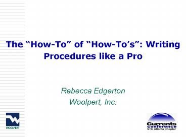 The HowTo of HowTos: Writing Procedures like a Pro