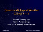 Severe and Unusual Weather ESAS 1115