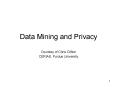 Data Mining and Privacy PowerPoint PPT Presentation