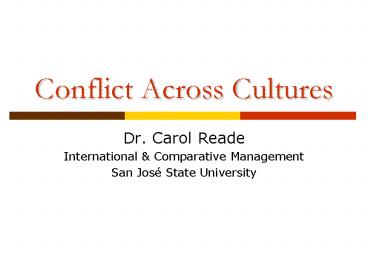 Conflict Across Cultures