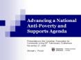 Advancing a National Anti-Poverty and Supports Agenda PowerPoint PPT Presentation