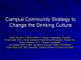 Campus Community Strategy to Change the Drinking Culture PowerPoint PPT Presentation