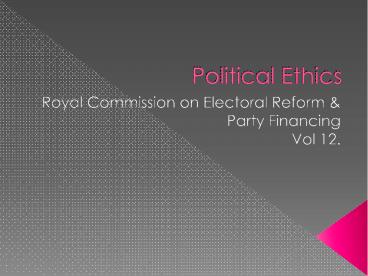 Political Ethics
