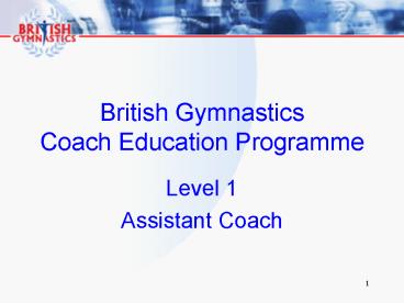 British Gymnastics Coach Education Programme