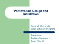 Photovoltaic Design and Installation PowerPoint PPT Presentation