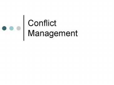 Conflict Management