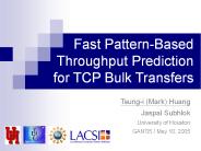 Fast PatternBased Throughput Prediction for TCP Bulk Transfers