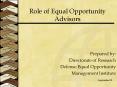 Role of Equal Opportunity Advisors PowerPoint PPT Presentation