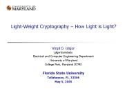 Light-Weight Cryptography 
