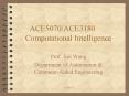 ACE5070ACE3180 Computational Intelligence PowerPoint PPT Presentation