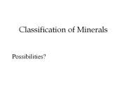 Classification of Minerals