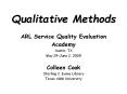 Qualitative Methods PowerPoint PPT Presentation