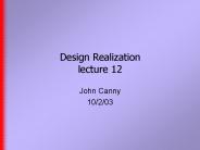 Design Realization lecture 12
