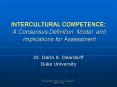 INTERCULTURAL COMPETENCE: A Consensus Definition, Model, and Implications for Assessment PowerPoint PPT Presentation