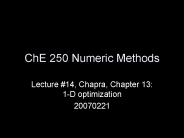 ChE 250 Numeric Methods
