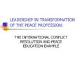 LEADERSHIP IN TRANSFORMATION OF THE PEACE PROFESSION: PowerPoint PPT Presentation