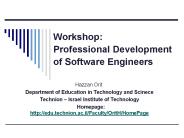 Workshop: Professional Development of Software Engineers