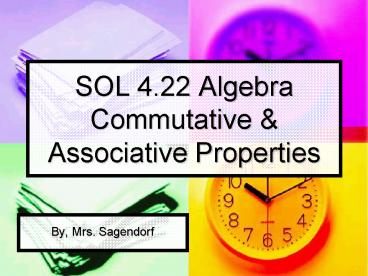SOL 4.22 Algebra Commutative