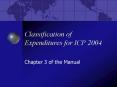 Classification of Expenditures for ICP 2004 PowerPoint PPT Presentation