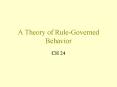 A Theory of RuleGoverned Behavior