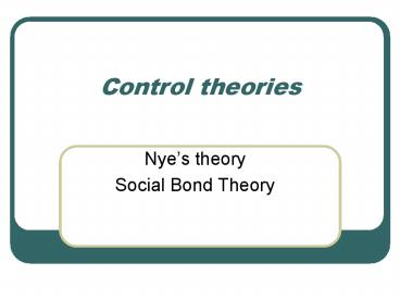 Control theories