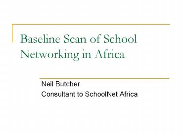 Baseline Scan of School Networking in Africa