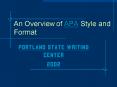An Overview of APA Style and Format PowerPoint PPT Presentation