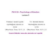 PSYC18 - Psychology of Emotion