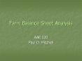 Farm Balance Sheet Analysis PowerPoint PPT Presentation