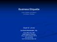 Business Etiquette PowerPoint PPT Presentation