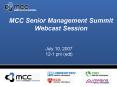 MCC Senior Management Summit Webcast Session PowerPoint PPT Presentation