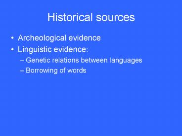 Historical sources