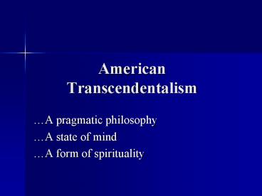 American Transcendentalism